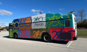 Akron Bicentennial bus wrap graphics