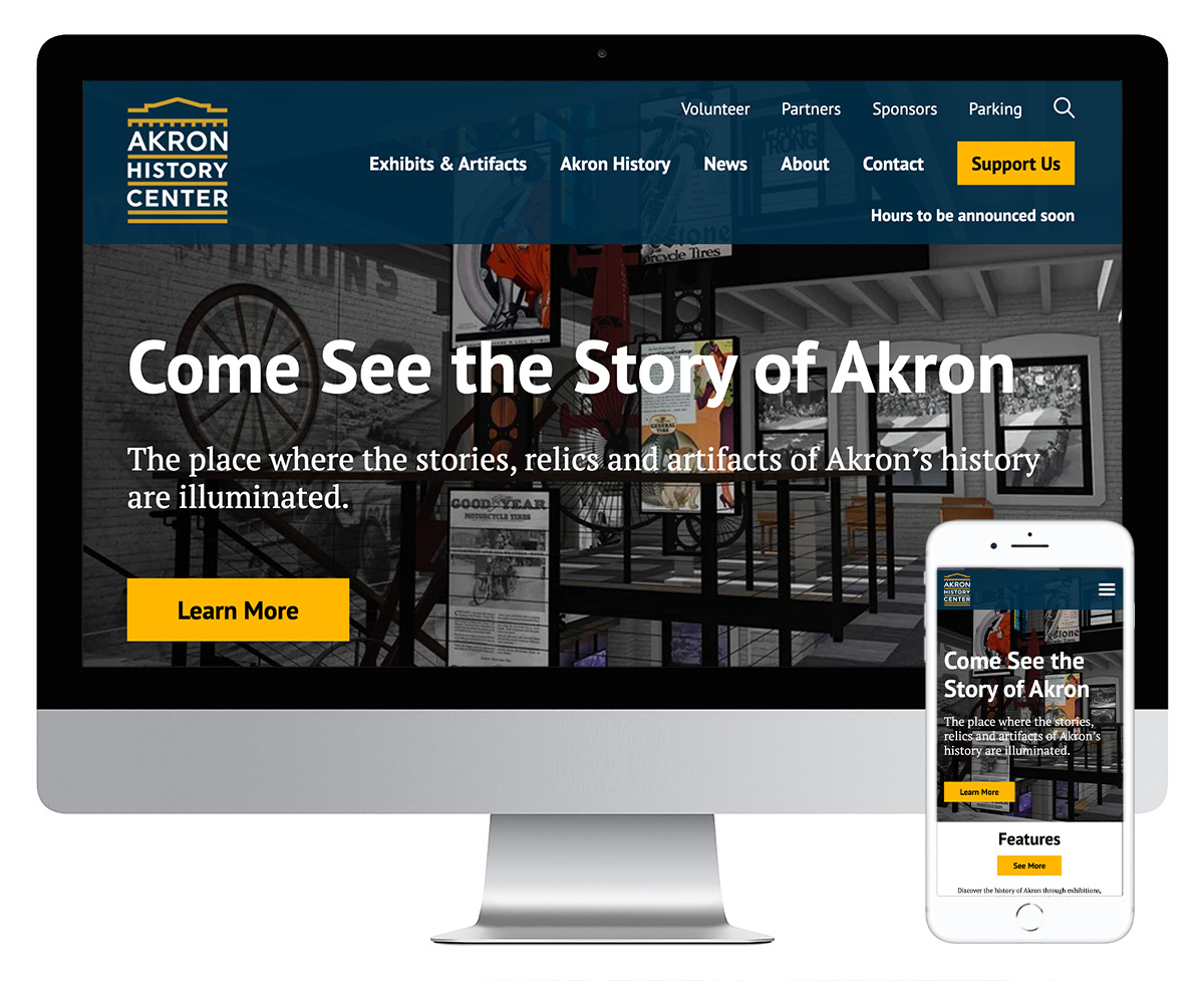 Akron History Center website design